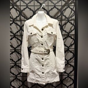 House of Harlow 1960 Cream Belted Corduroy Dress